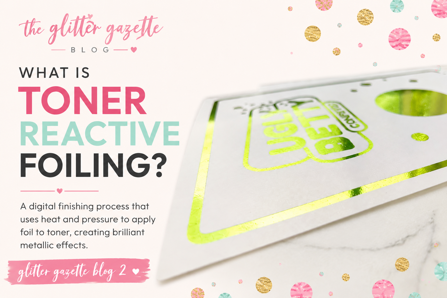 Toner reactive foiling - the peel back moment revealing metallic finish
