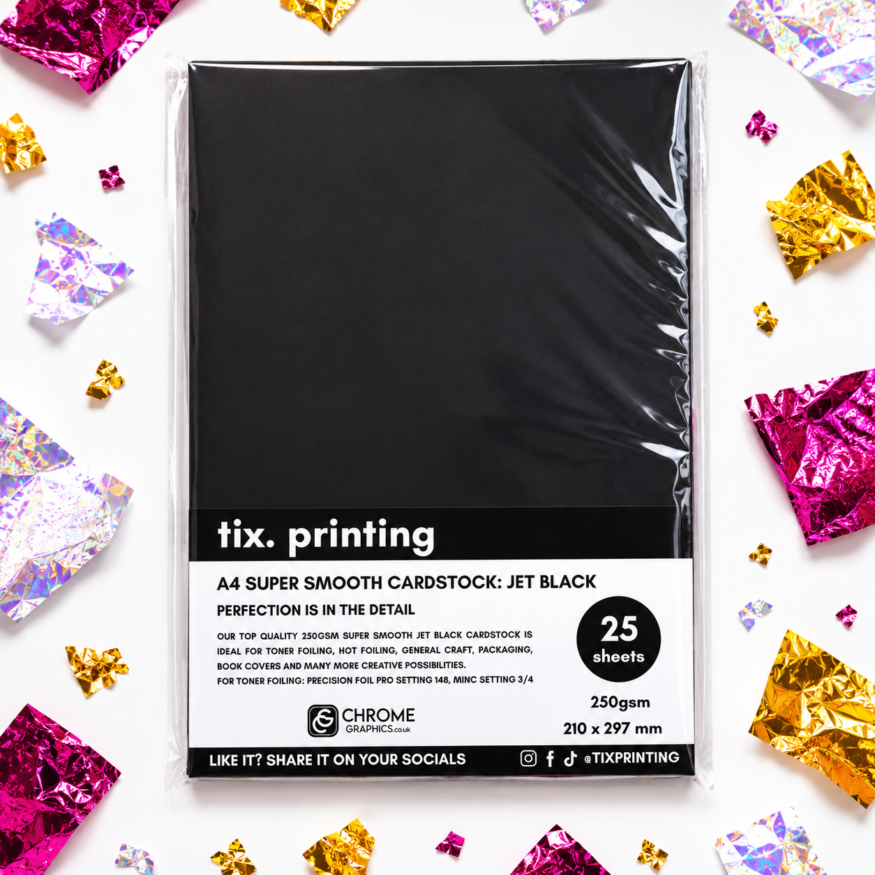 Betty Approved™ Black Cardstock · 250gsm · by Tix Printing