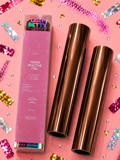 Brownie Points glossy brown toner reactive foil roll from Ugly Betty Confetti