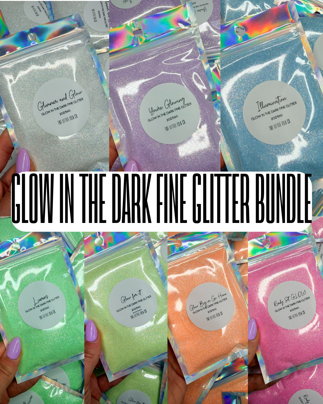 The GLOW Fine Glitter Bundle - 7x 2oz/56g Packs