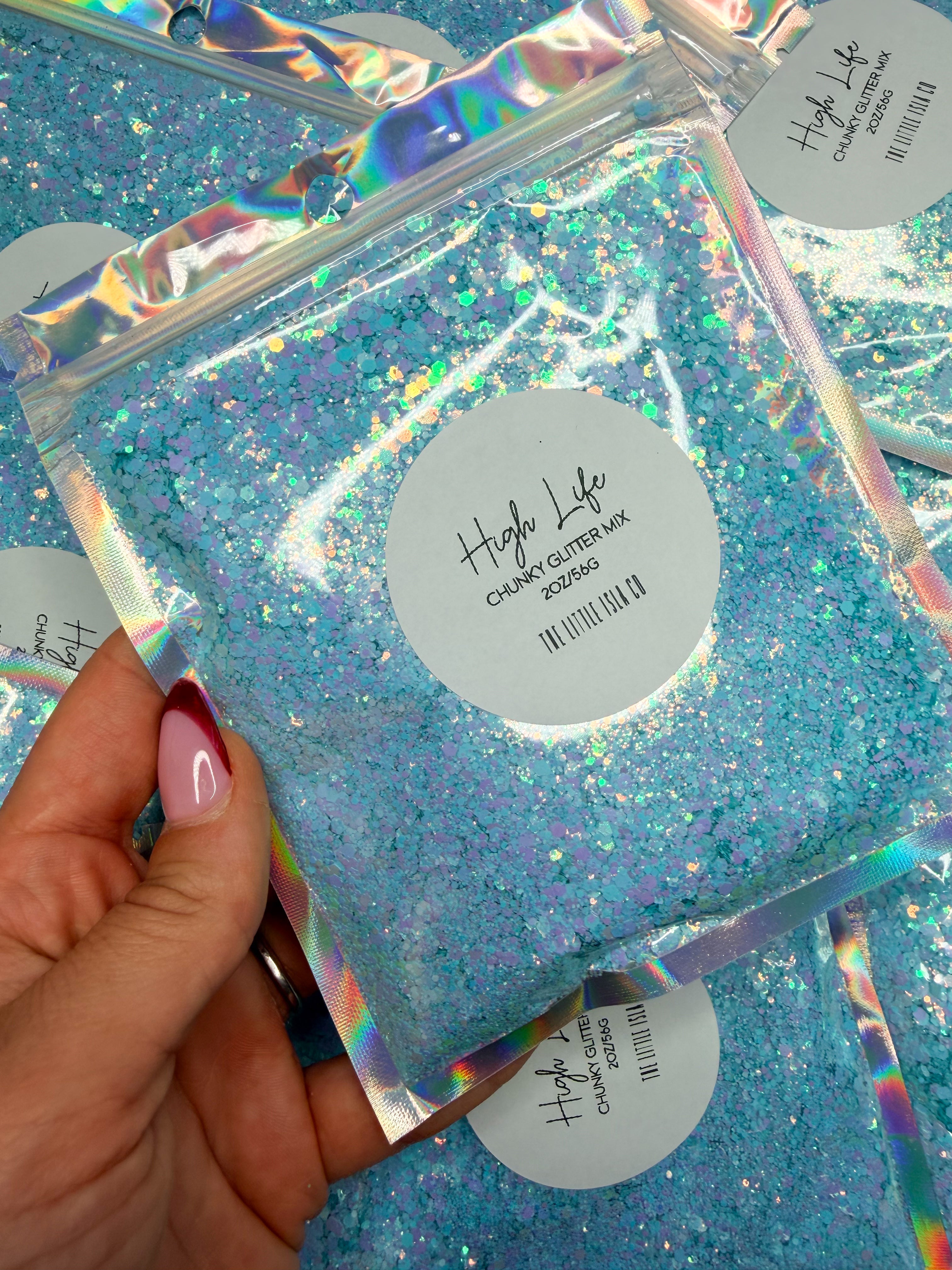 Pearlescent Rainbow Chunky Glitter Bundle - 7x 2oz/56g Packs