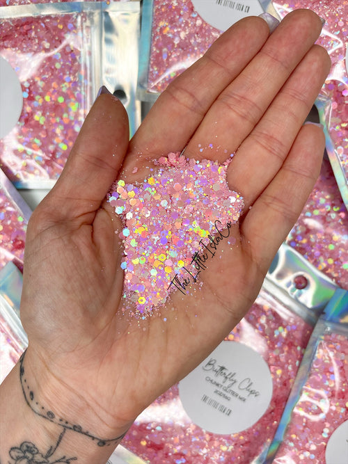 Butterfly Clips - Chunky Glitter Mix - 2oz/56g Pack